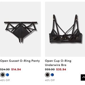 SOLD Torrid Black O-Ring Lingerie Set Sz 2